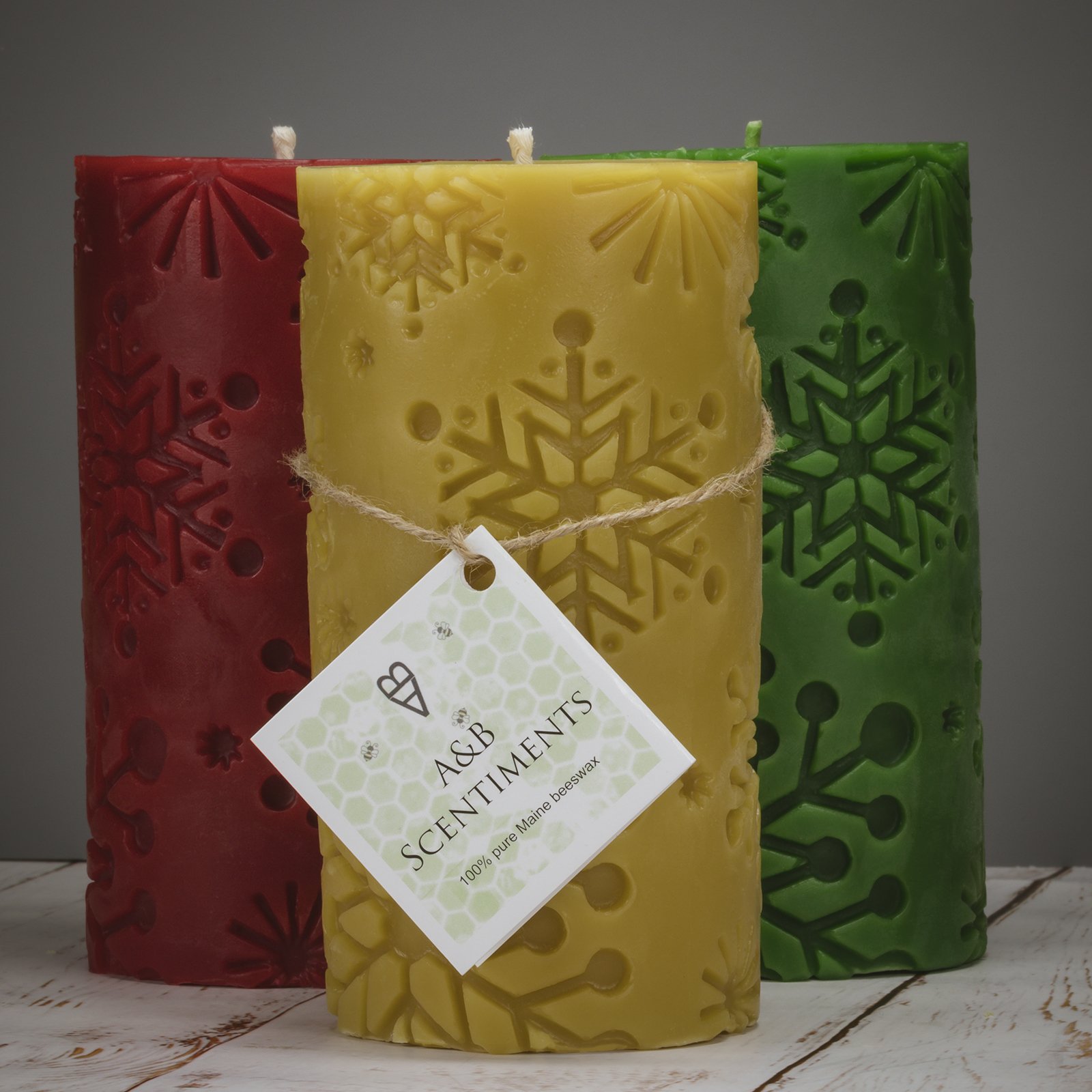 Pure Beeswax Snowflake Candle