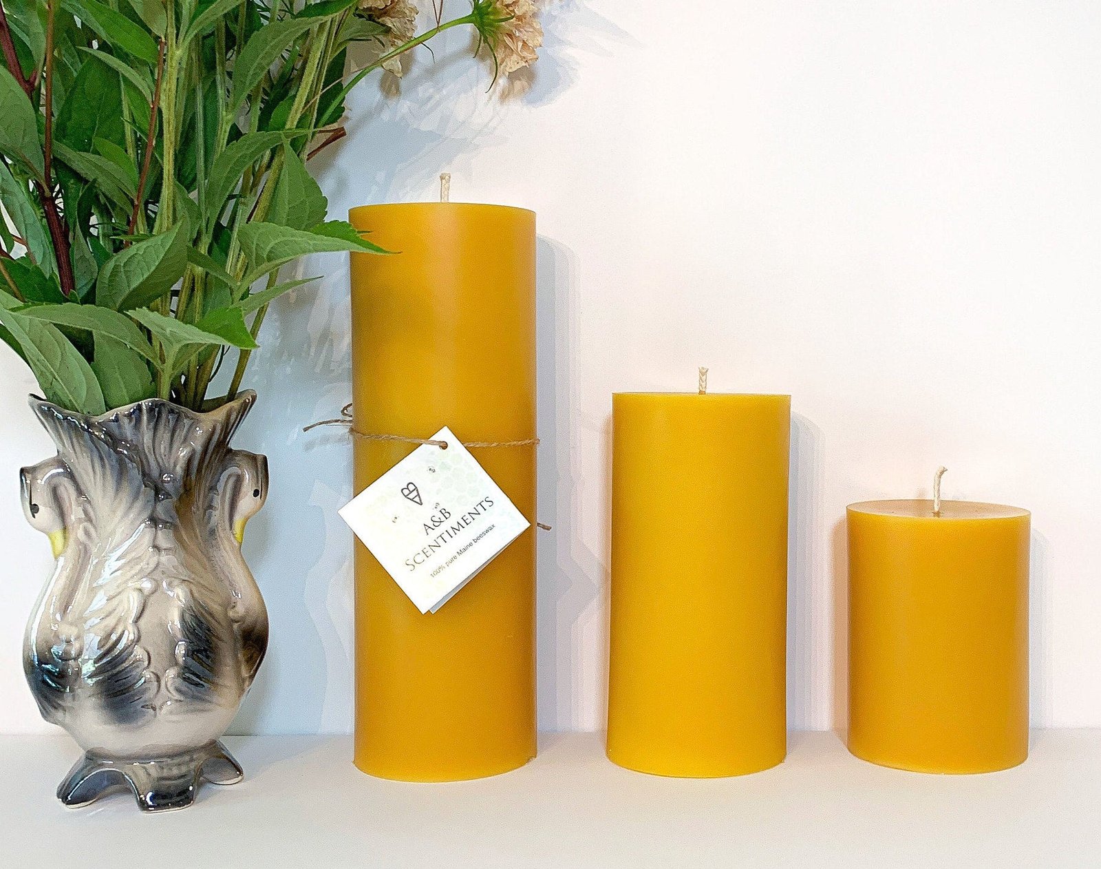 Pack Of Pure Beeswax Pillar Candles